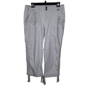 INC International Concepts Pants Size 8 light Gray Stretch Adjustable Length